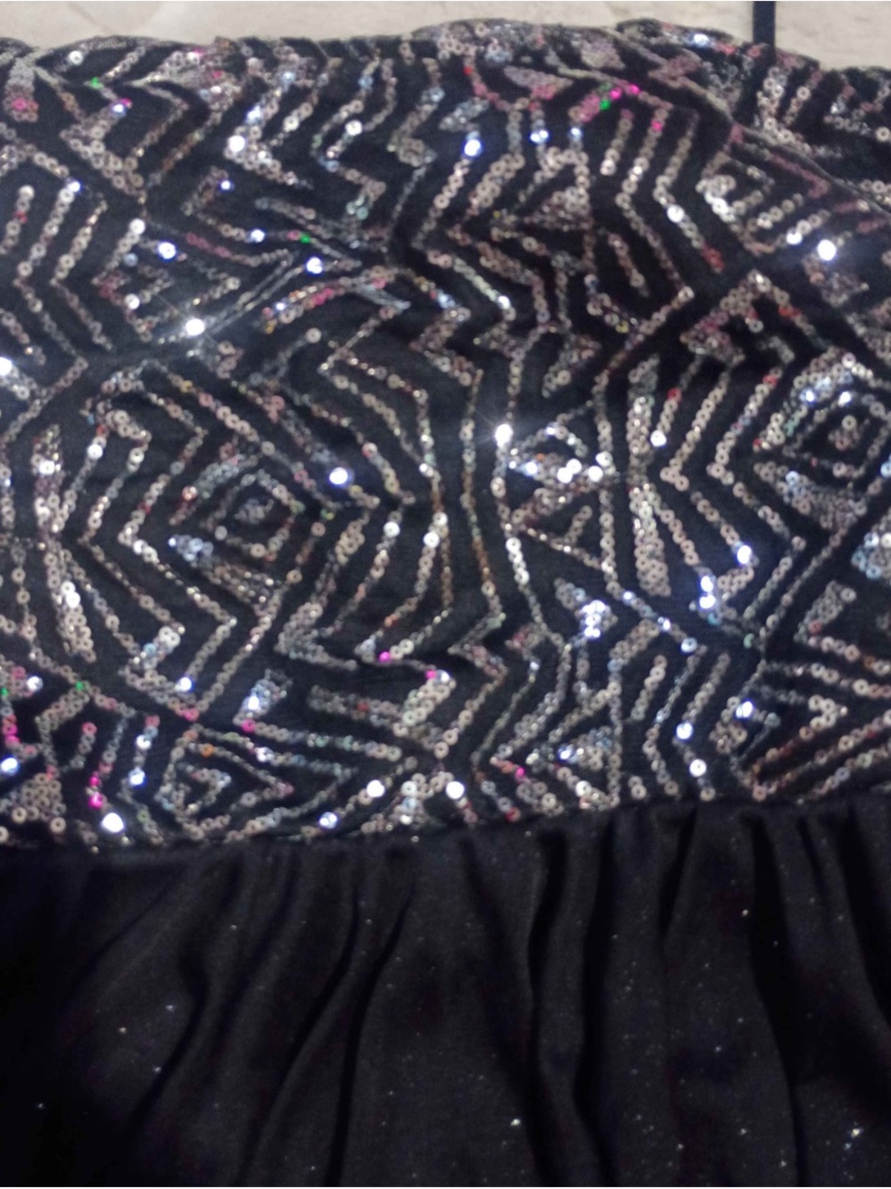 Black Sequin Women's dress - Elegant Evening Wear size 9